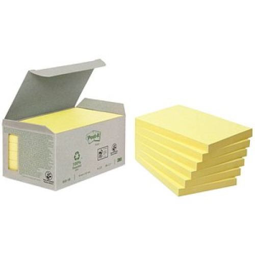 Post-it® Recycling Notes 654 Haftnotizen gelb, 6 Blöcke