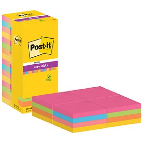 Post-it® Super Sticky Notes Carnival Haftnotizen extrastark farbsortiert, 16 Blöcke