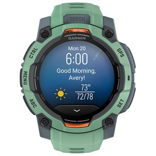 GARMIN Instinct 3 AMOLED 45 mm Smartwatch grün, schwarz