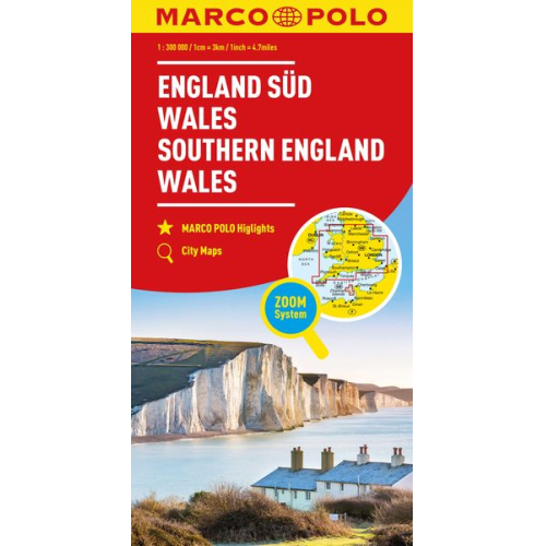 MARCO POLO Regionalkarte England Süd, Wales 1:300.000