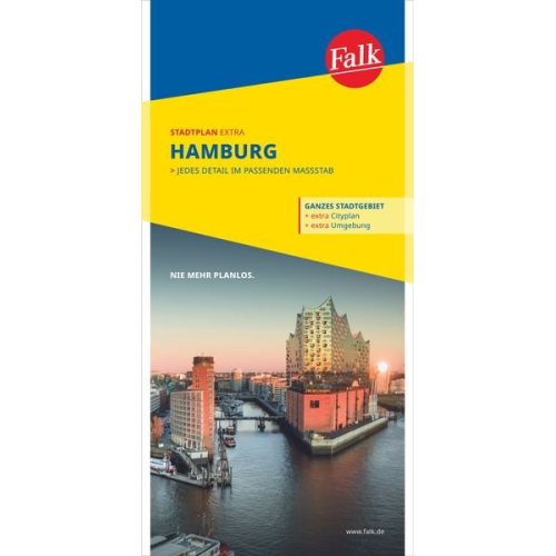 Falk Stadtplan Extra Hamburg 1:22.500