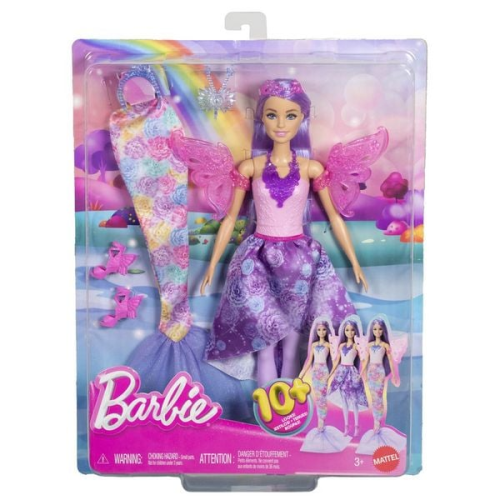 Barbie-Puppe Fantasie-Modeset mit Accessoires inklusive Meerjungfrauen-Schwanz