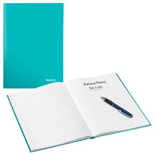 LEITZ Notizbuch WOW DIN A5 liniert, eisblau-metallic Hardcover 160 Seiten