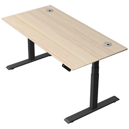 Kerkmann Move 2 Plus elektrisch höhenverstellbarer Schreibtisch ahorn rechteckig, T-Fuß-Gestell anthrazit 160,0 x 80,0 cm