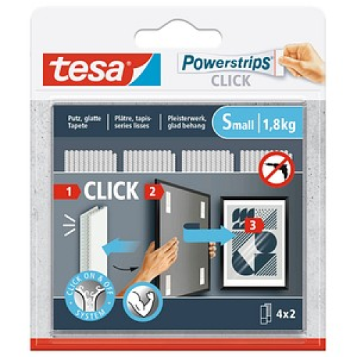 tesa Powerstrips SMALL Klebestreifen für max. 1,8 kg 2,0 x 6,0 cm, 4 St.