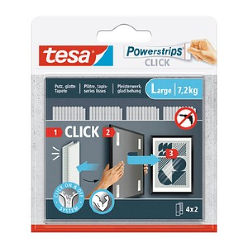 tesa Powerstrips LARGE Klebestreifen für max. 7,2 kg 2,0 x 8,5 cm, 4 St.