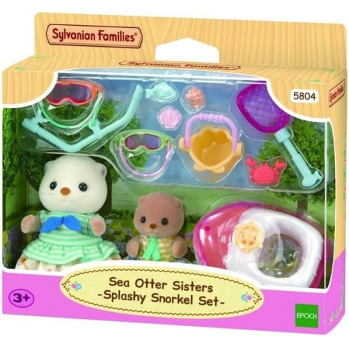 Sylvanian Families 5804 - Sea Otter Sisters Splashy Snorkel Set, Seeotter Schnorchel Spielset