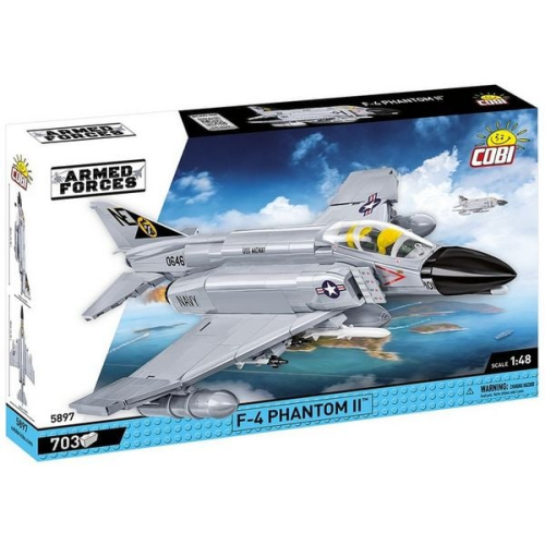 COBI Armed Forces 5897 - F-4 Phantom II USS Midway, Überschall-Mehrzweckjäger, Maßstab 1:48, Bausatz, 703 Teile