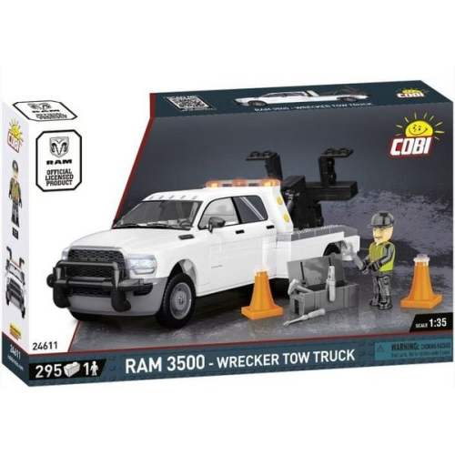 COBI 24611 - RAM 350 Wrecker Tow Truck, Pickup Pannenhilfe, Maßstab 1:35, Bausatz, 295 Teile+1 Figur