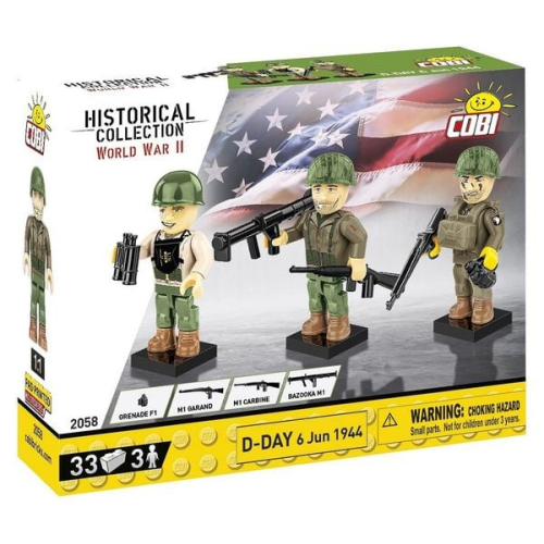 Cobi Historical Collection 2058 - D-Day 6 Jun 1944, 33 Klemmbausteine, 3er Set Spielfiguren