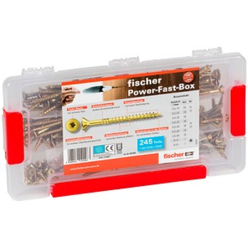 fischer Holzschrauben Sortiment PowerFast-Box FPF 3,5 mm x 50 mm, 245 St.