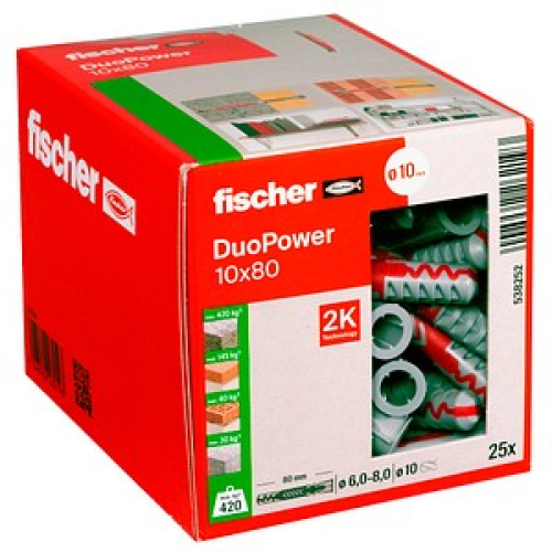 fischer DuoPower 10x80 2K Universaldübel-Sortiment Ø 10 mm x 80 mm, 25 Stück