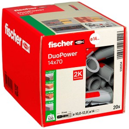 fischer DuoPower 14x70 2K Universaldübel-Sortiment Ø 14 mm x 70 mm, 20 Stück