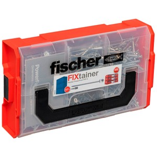 fischer Holzbauschrauben-Sortiment FixTainer PowerFast II TX TG 4/4,5/5 mm x 35/40/45/50/60/70 mm, 527 St.