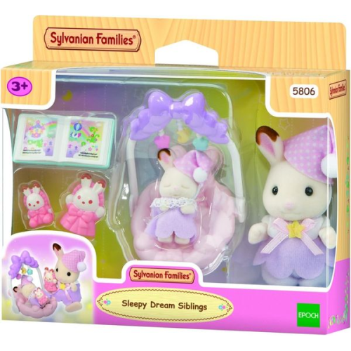 Sylvanian Families 5806 - Sleepy Dream Siblings, Schokoladenhasen Träumsüß Set, Spielset