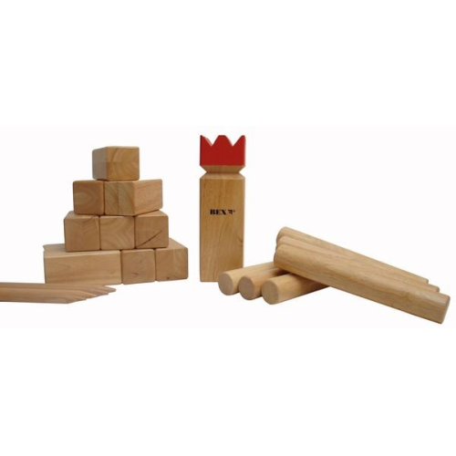 BEX 511-011 - KUBB Original Color, das Original aus Schweden, Premium Qualität aus Gummibaum Holz