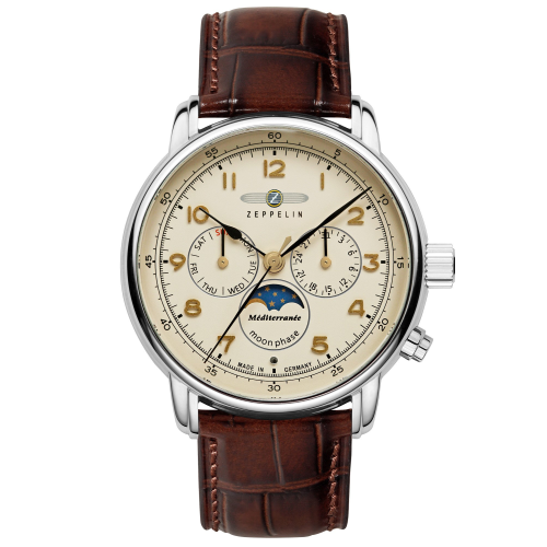 Zeppelin 9636-5 Herrenuhr 100 Jahre Mediterranée Mondphase