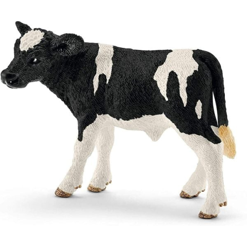 Schleich 13798 - Farm World, Kalb schwarzbunt, Tierfigur, Bauernhoftier