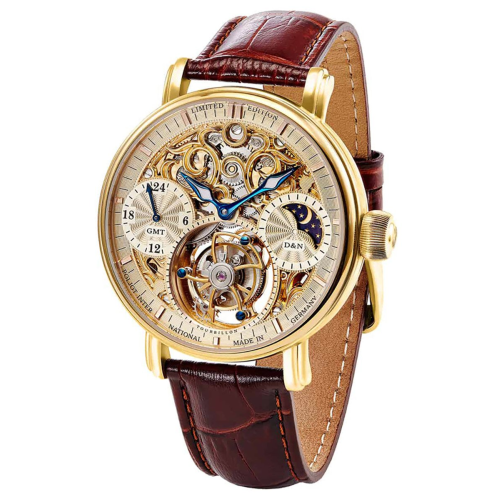 Poljot International 3360.T66 Herrenuhr Tourbillon Skeleton Braun/Goldfarben