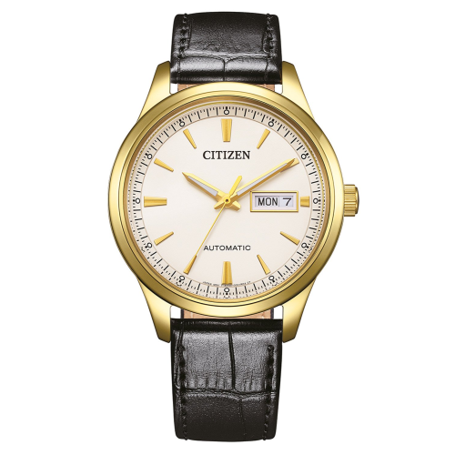 Citizen NY4059-09AE Herren-Automatikuhr mit Lederband Goldfarben