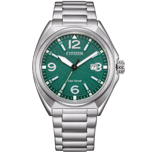 Citizen AW1571-76X Eco-Drive Solar Herren-Armbanduhr Stahl/Grün