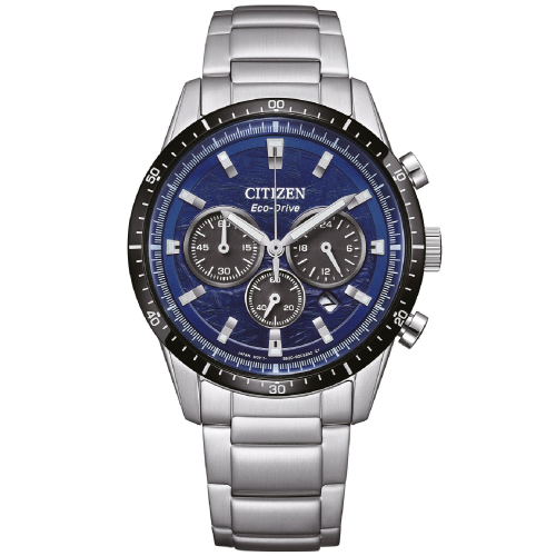 Citizen CA4624-56L Eco-Drive Chronograph Herrenuhr Stahl/Blau