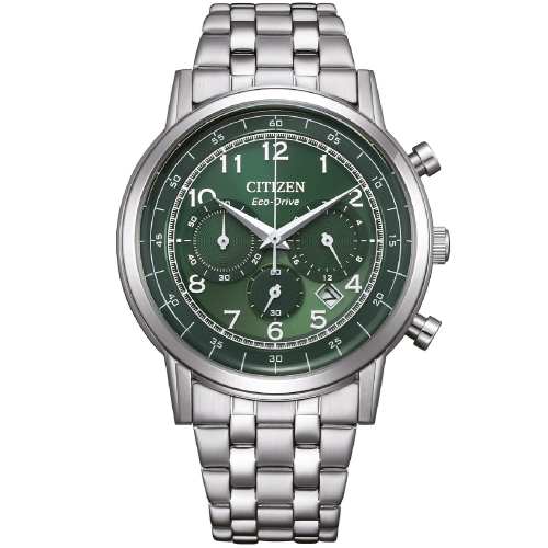 Citizen CA4630-53X Eco-Drive Chronograph Herrenuhr Stahl/Grün