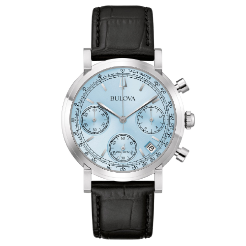 Bulova 96B456 Herrenuhr Chronograph Classic Schwarz/Hellblau