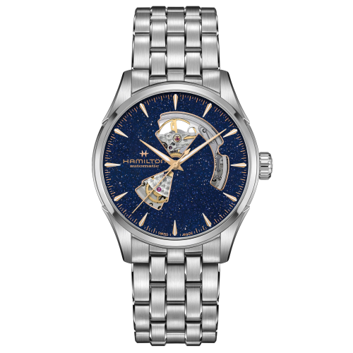 Hamilton H32705140 Herrenuhr Automatik Jazzmaster Open Heart 42 mm Blau