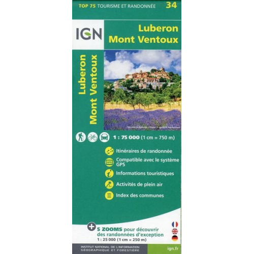 Collectif Ign - Lubéron Mont-Ventoux 1:75 000