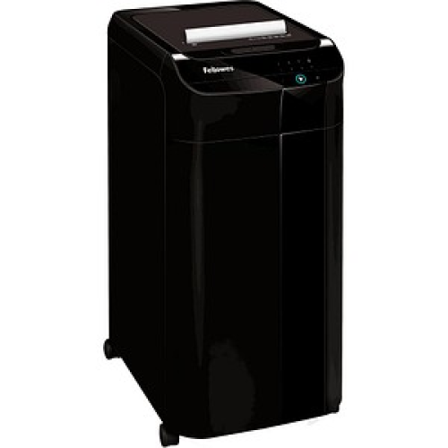 Fellowes AutoMax 450C Aktenvernichter mit Partikelschnitt P-4, 4 x 38 mm, bis 450 Blatt, schwarz