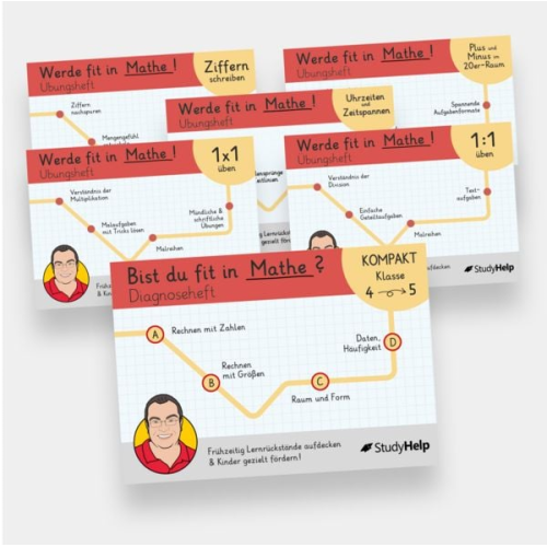 Sebastian Kottmann - Mathe-Lernhefte Set (6 Hefte) für die 1. bis 4. Klasse