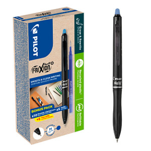 PILOT FRIXION ball + Tintenroller 0,7 mm, Schreibfarbe: blau, 10 St.