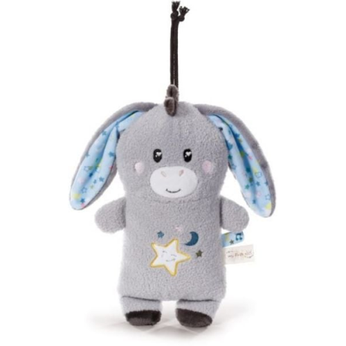 NICI 61614 - Esel Littledoo Baby Einschlafhilfe, 25x16cm, Plüsch-Spieluhr mit LED-Farbwechsel