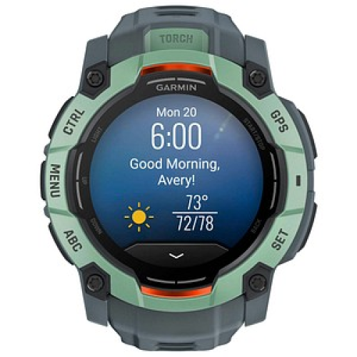 GARMIN Instinct 3 AMOLED 50 mm Smartwatch grün, schwarz