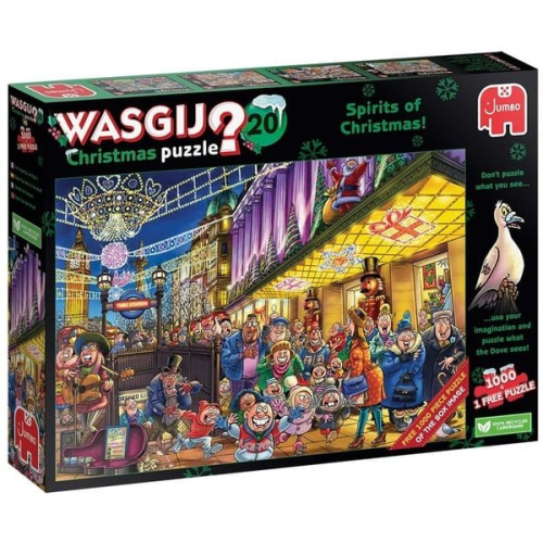 Jumbo 1110100334 - Wasgij Christmas 20, Spirits of Christmas, Christmas Carol Puzzle, 2x1000 Teile