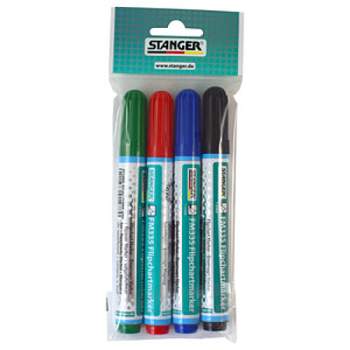 STANGER FM335 Flipchart-Marker farbsortiert 1,0 - 3,0 mm, 4 St.