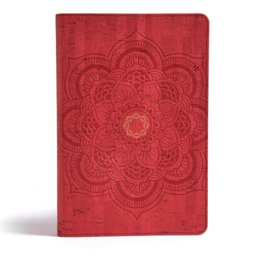 B&H Kids Editorial CSB Bibles by Holman - CSB Essential Teen Study Bible, Red Flower Cork Leathertouch