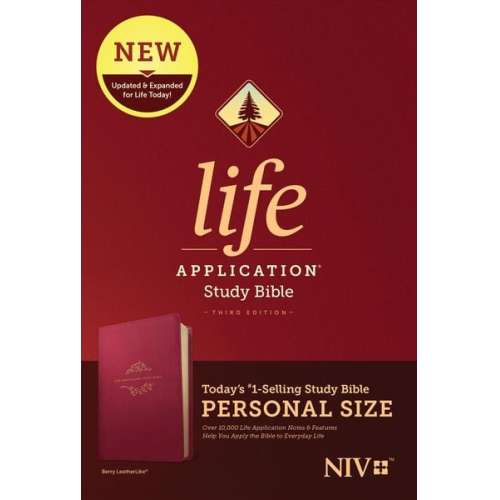 Tyndale (COR) - NIV Life Application Study Bible, Third Edition, Personal Size (Leatherlike, Berry)