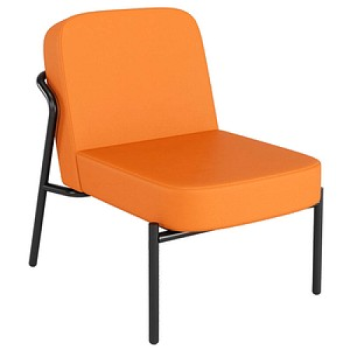 meet powered by PAPERFLOW Sessel MEDSO S Rund orange schwarz Kunstleder