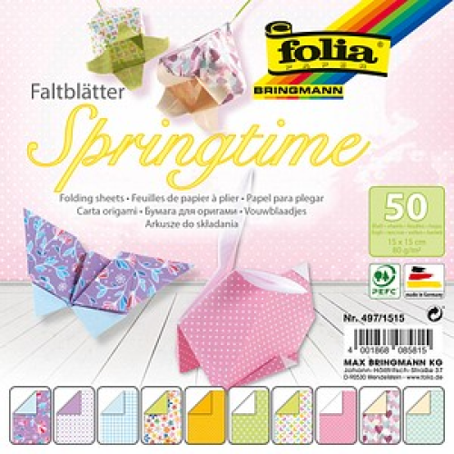 folia Faltblätter Springtime mehrfarbig 50 Blatt