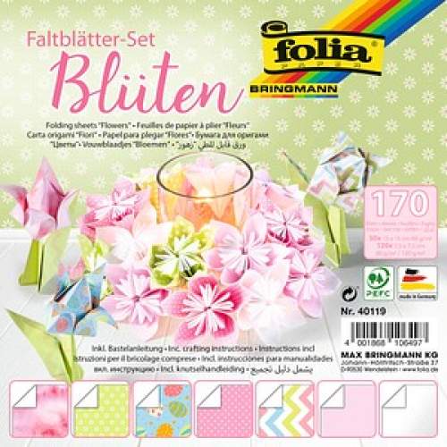 folia Faltblätter Blüten mehrfarbig 170 Blatt