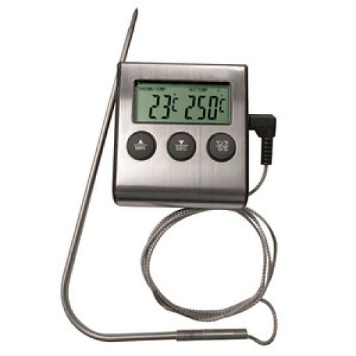 tepro Digitales Grill- und Brat Kerntemperatur-Lebensmittelthermometer silber