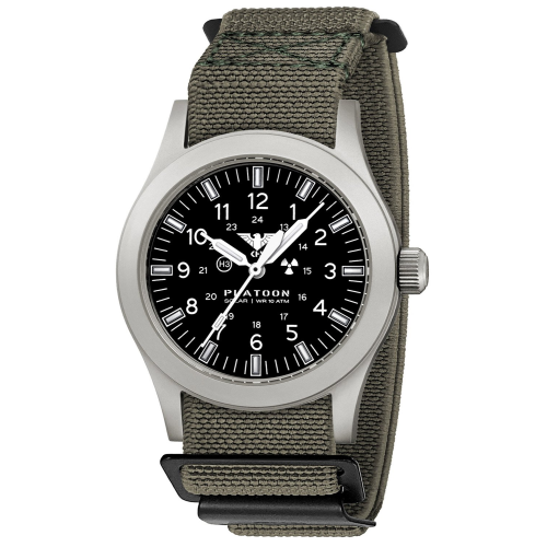 KHS PLASSF.DFSGO Herrenuhr Platoon Solar Flex-Textilband Stahl/Grau