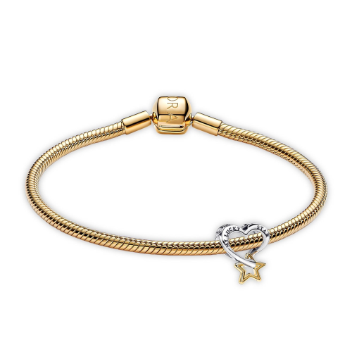 Pandora 68610 Starter-Armband für Damen Set Glücksstern und Herz Goldfarben