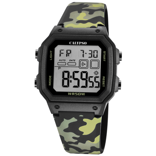 Calypso K5812/4 Herrenuhr Digital Camouflage Grün