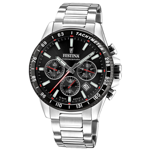 Festina F20560/6 Herrenuhr Chronograph Stahl/Schwarz