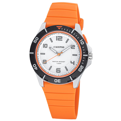 Calypso K5857/3 Unisex Armbanduhr Quarz Orange/Weiß