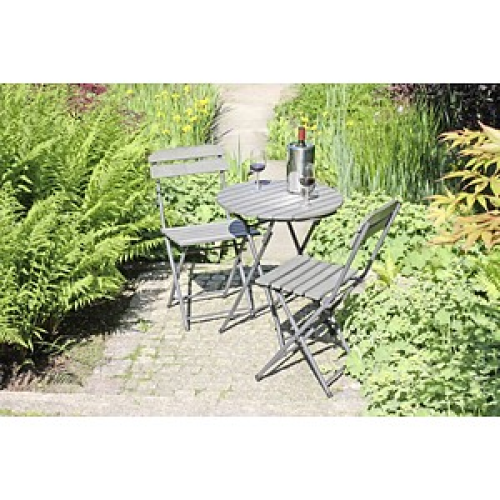 Garden Pleasure Sitzgruppe Lugo, grau Kunststoff, Metall, 3-teilig