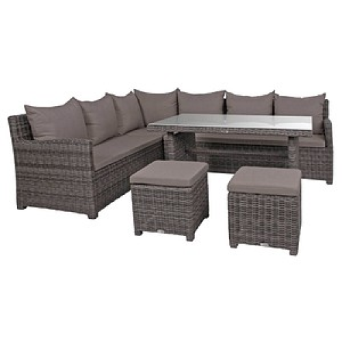 Garden Pleasure Loungegruppe Oviedo grau Kunststoff, Metall, 6-teilig